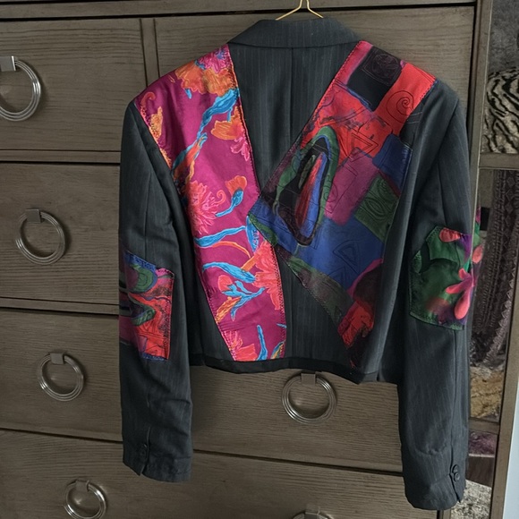 Vintage Cropped patchwork blazer, size 42 - Picture 3 of 10